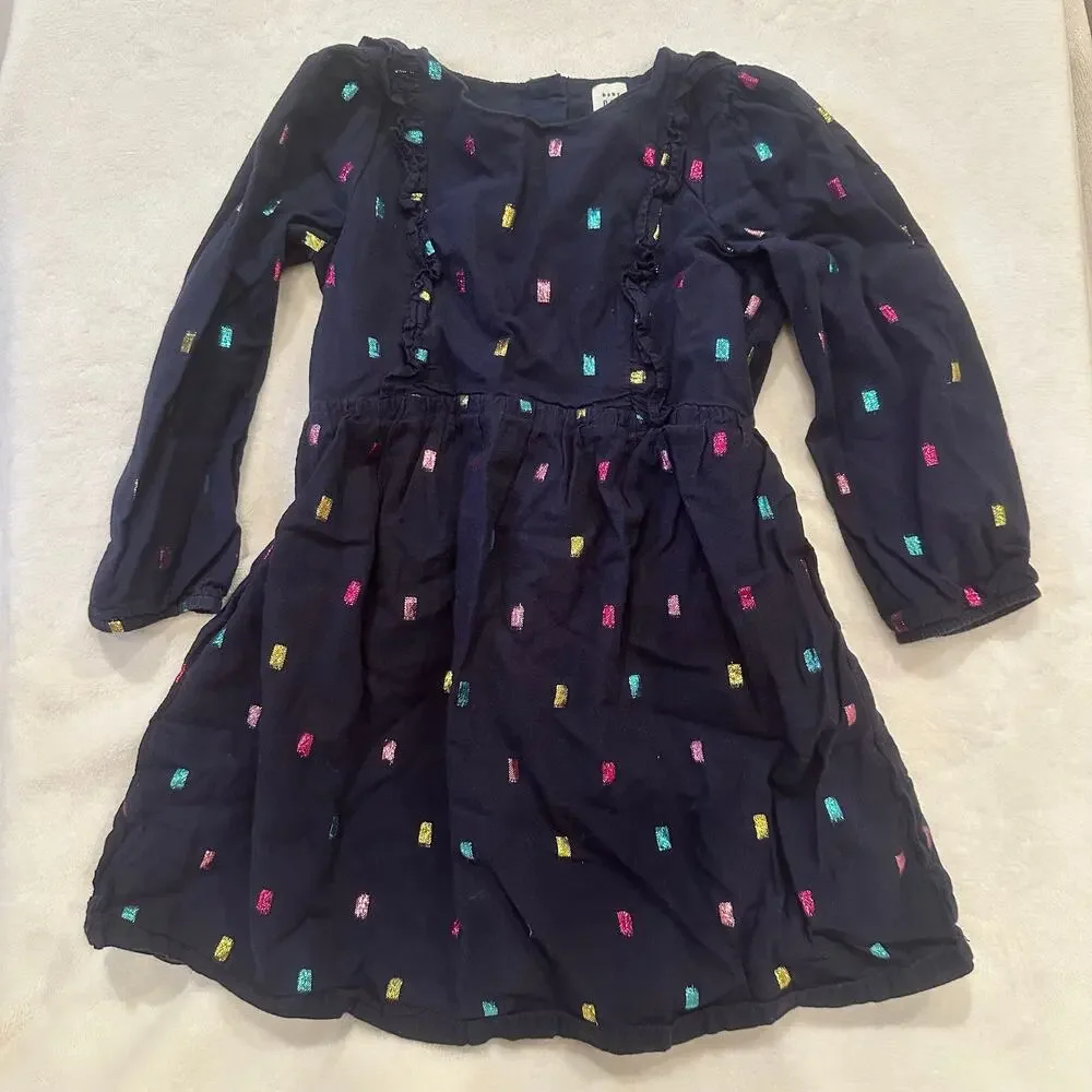 Baby Gap Metallic Dot Dress sz 5 Long Sleeve Dress
